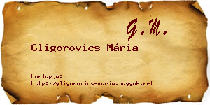 Gligorovics Mária névjegykártya