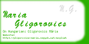 maria gligorovics business card